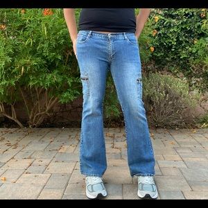 y2k zipper pockets jeans